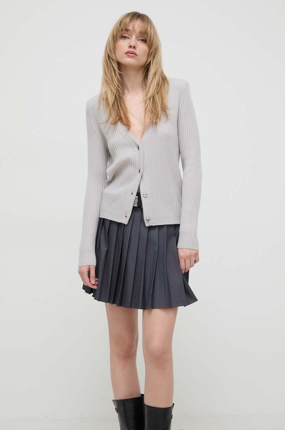 Kardigan od kašmira IRO bez uzorka siva WP12DEVORA