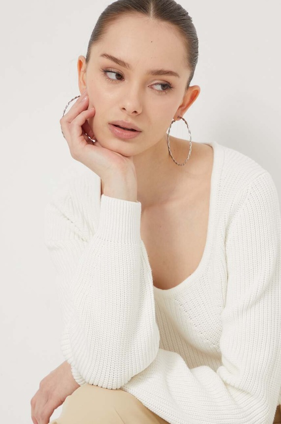 Βαμβακερό πουλόβερ HUGO μπεζ 50514270