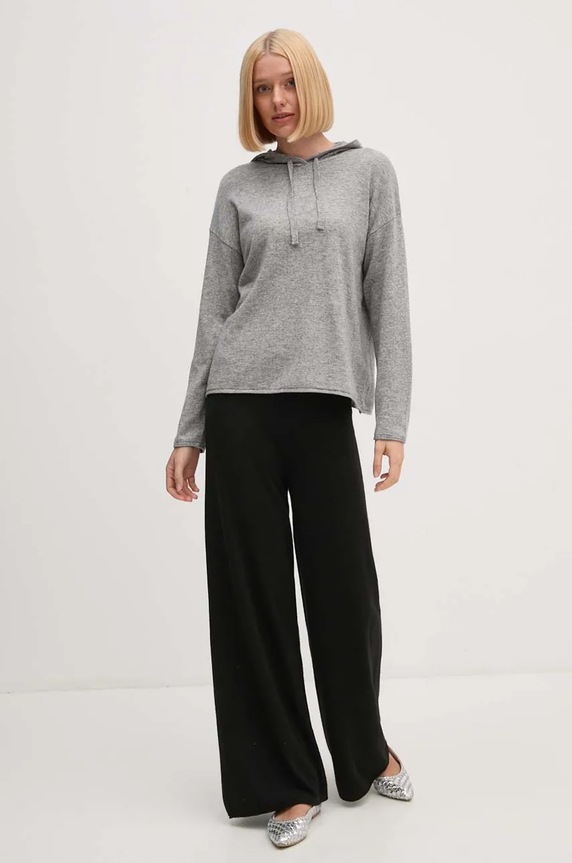Pulover s dodatkom vune United Colors of Benetton 1035D201V siva AW24