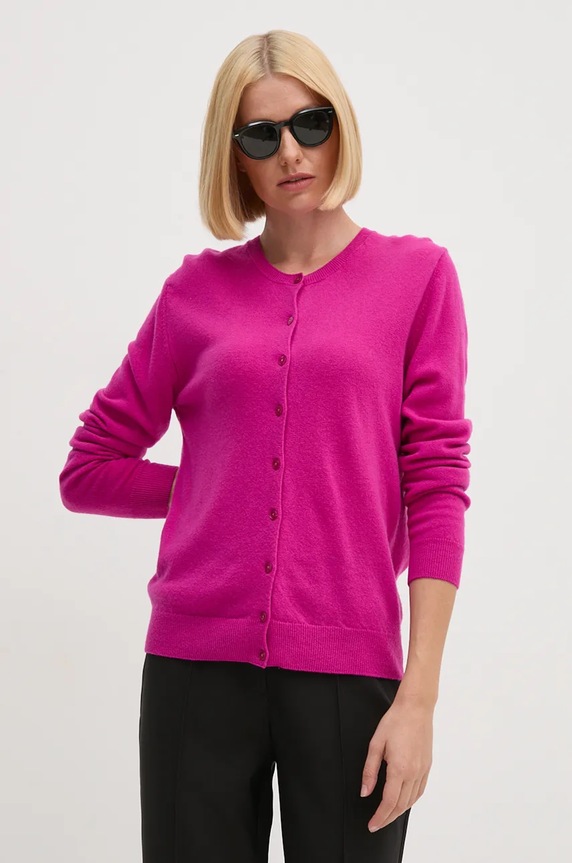 Vuneni kardigan United Colors of Benetton roza 1002D5485