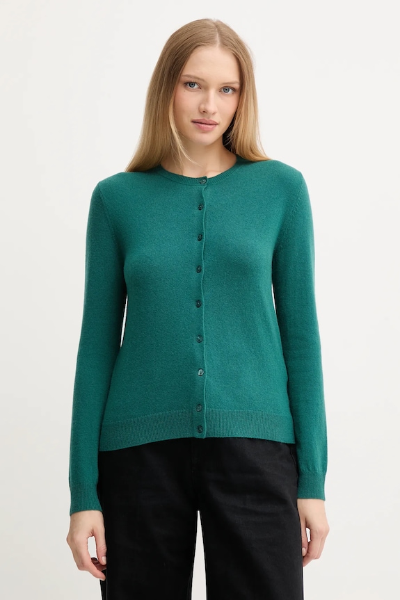 Vlněný kardigan United Colors of Benetton tyrkysová 1002D5485