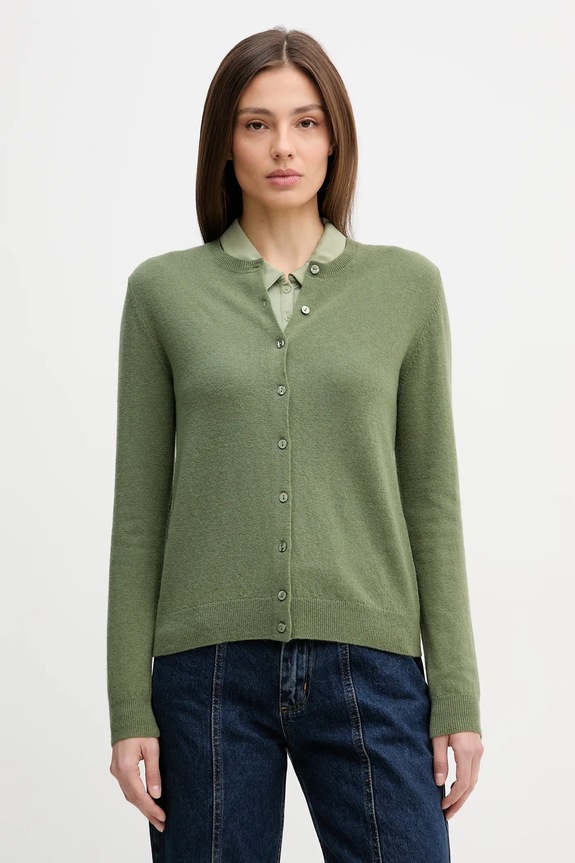 United Colors of Benetton cardigan din lana verde 1002D5485