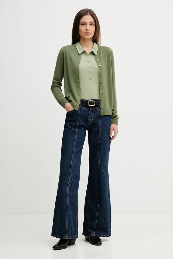 United Colors of Benetton cardigan din lana 1002D5485 verde SS26