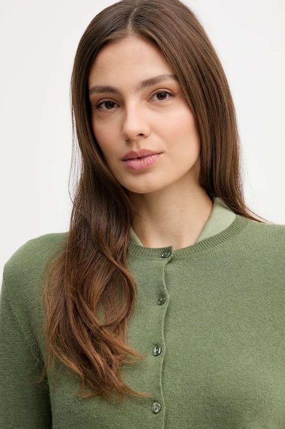United Colors of Benetton cardigan din lana verde 1002D5485