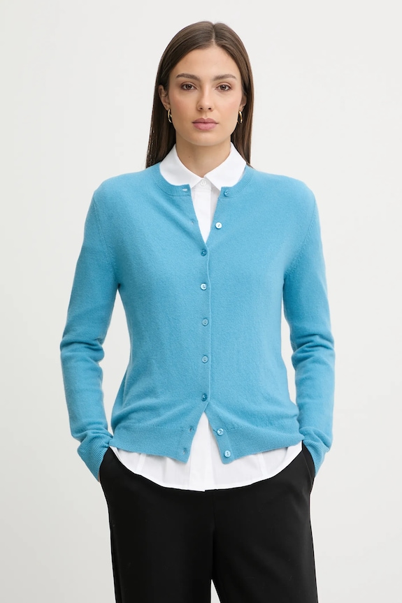 United Colors of Benetton cardigan din lana albastru 1002D5485
