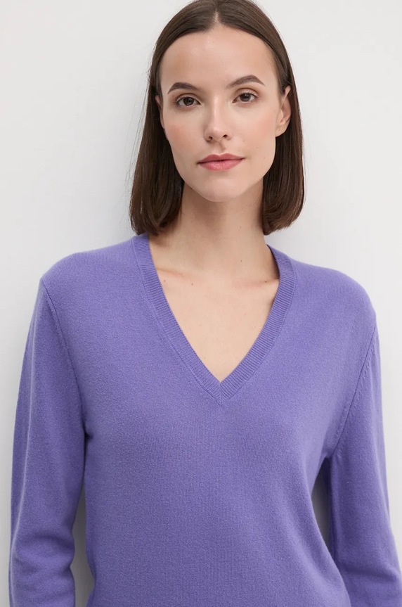 United Colors of Benetton gyapjú pulóver 1002D4488 lila AW24
