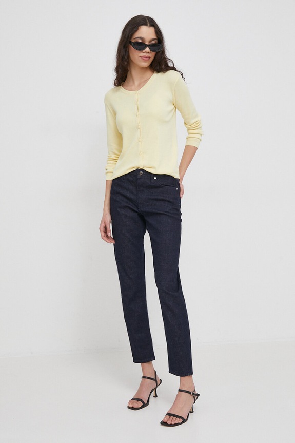 United Colors of Benetton kardigan bawełniany 1091D5558 żółty AA00