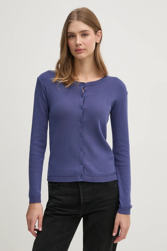 Памучна жилетка United Colors of Benetton памук тъмносин 1091D5558