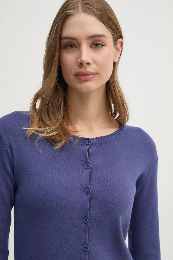 Памучна жилетка United Colors of Benetton тъмносин 1091D5558