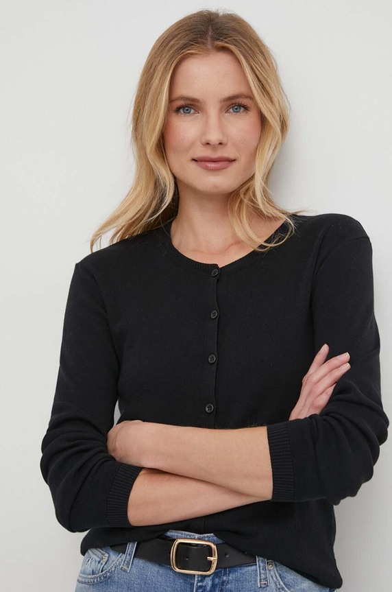United Colors of Benetton kardigan bawełniany bawełna czarny 1091D5558