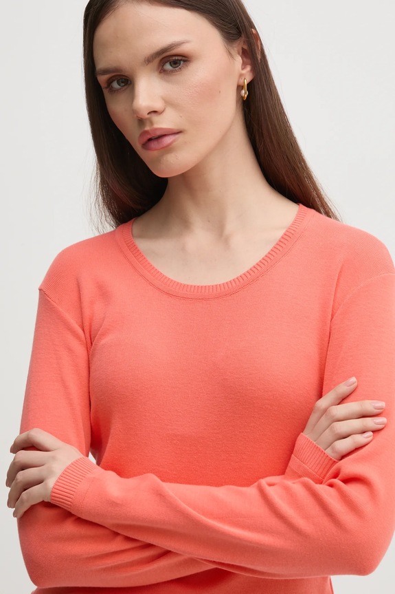 Odzież United Colors of Benetton sweter bawełniany 1091D1M08 pomarańczowy