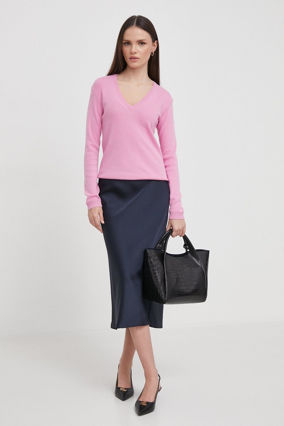 United Colors of Benetton sweter bawełniany 1091D4625 różowy AA00