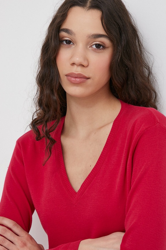 United Colors of Benetton sweter bawełniany różowy 1091D4625