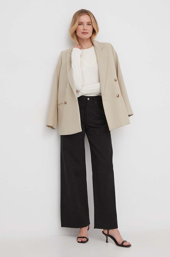 Sisley sweter 1B7YM104G beżowy SS24