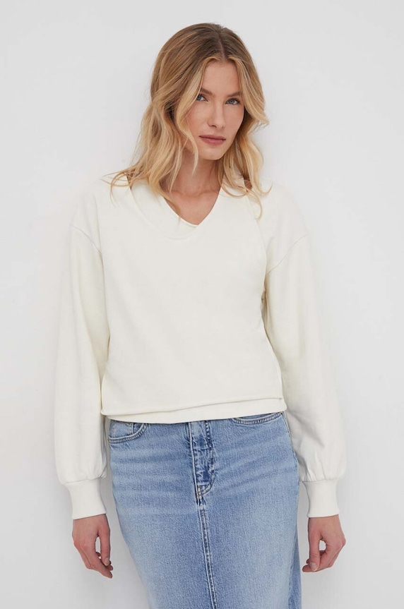 Sisley hanorac de bumbac uni bej 3FPPL104P