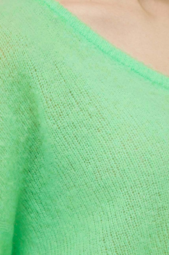 Vlněný svetr American Vintage PULL ML COL V ZAK18BE24 zelená