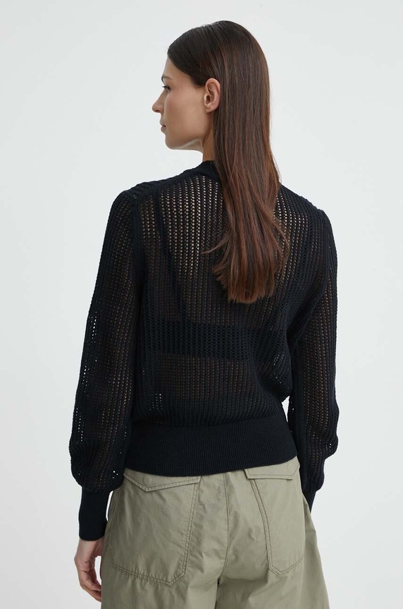 Odzież Marc O'Polo sweter z domieszką lnu 403501060385 czarny