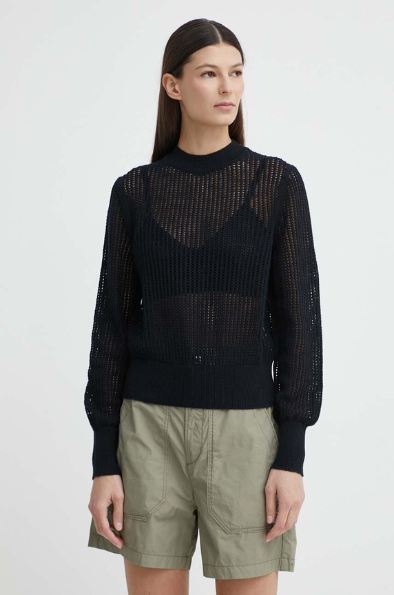 Marc O'Polo sweter z domieszką lnu czarny 403501060385