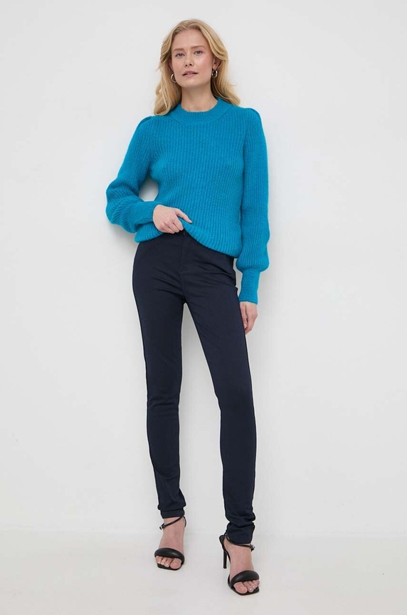 Morgan sweter z domieszką wełny MINA MINA.CURACAO niebieski SS24