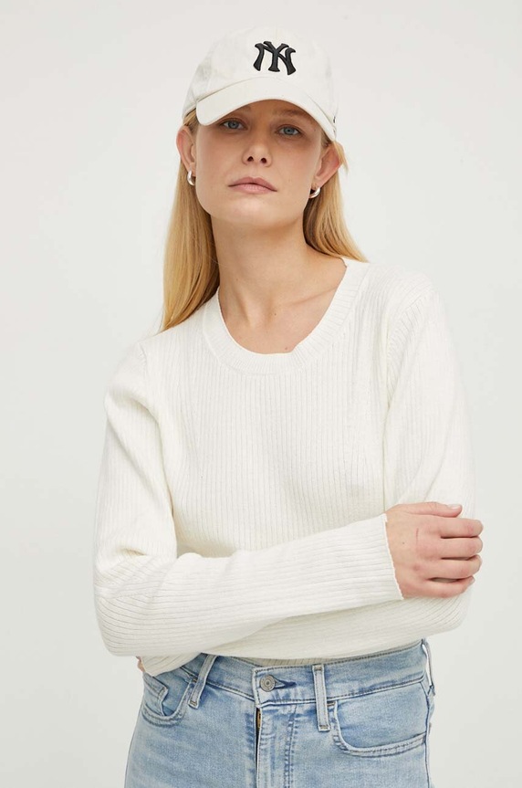 G-Star sweter z domieszką wełny okrągły beżowy D24486.D563