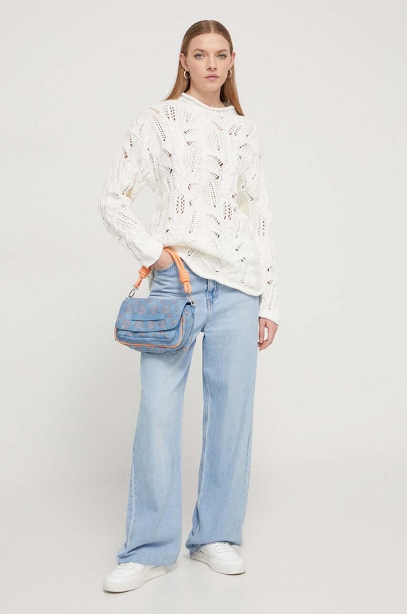 Desigual sweter bawełniany MILANO 24SWJF23 biały SS24