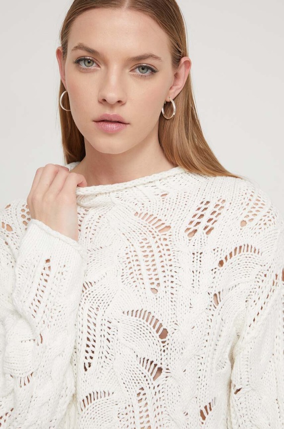 Desigual sweter bawełniany MILANO biały 24SWJF23