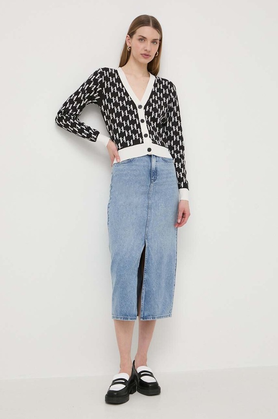 Karl Lagerfeld kardigán 241W2007 fekete SS24