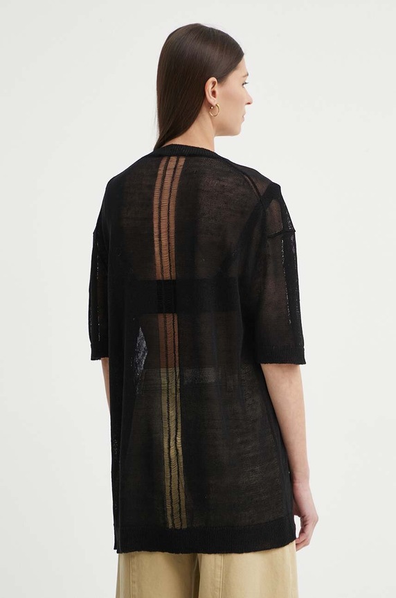 Îmbrăcăminte AERON tricou de in PLINY SSTO508505 negru