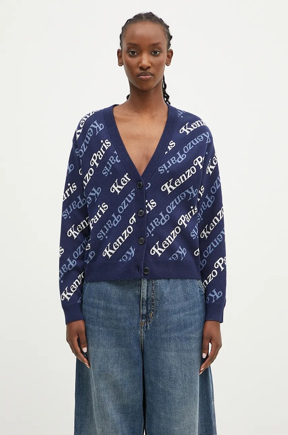 Kenzo wool blend cardigan by Verdy Cardigan fine-knit navy FE52CA4603CB.77