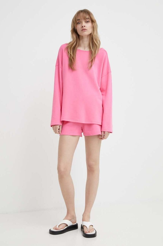 American Vintage sweter SWEAT HAPY03CE24 różowy SS24