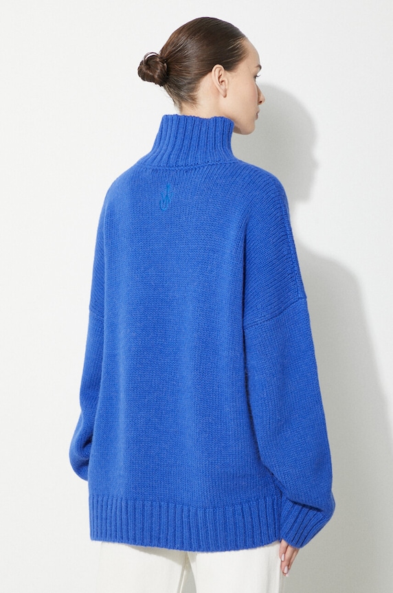 Дрехи Вълнен пуловер JW Anderson Textured Patch Pocket Turtleneck Jumper KW1150.YN0144.823 син