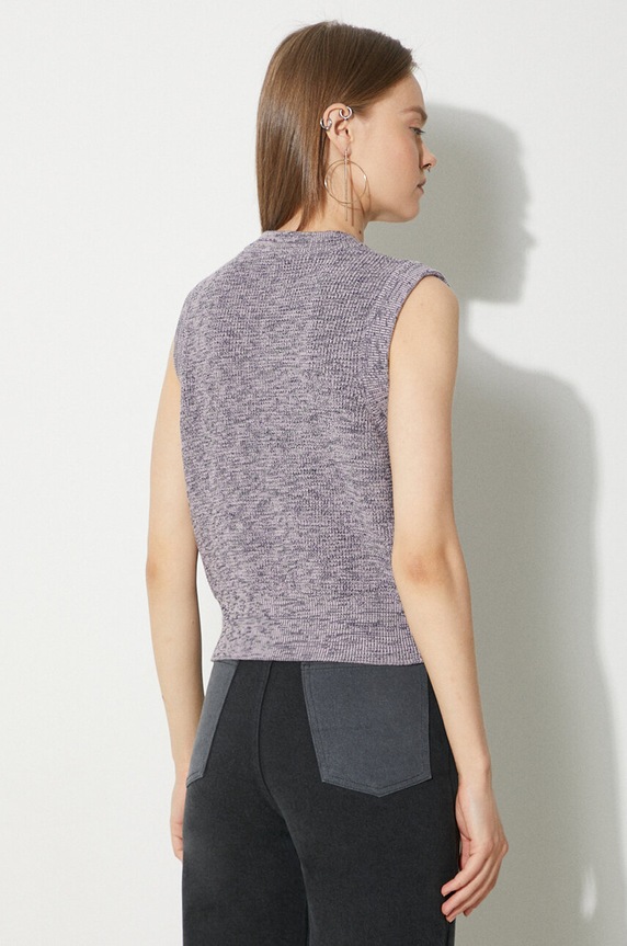Clothing Maison Kitsuné cotton gilet Handwriting Cropped Vest MW00813KT1108 violet
