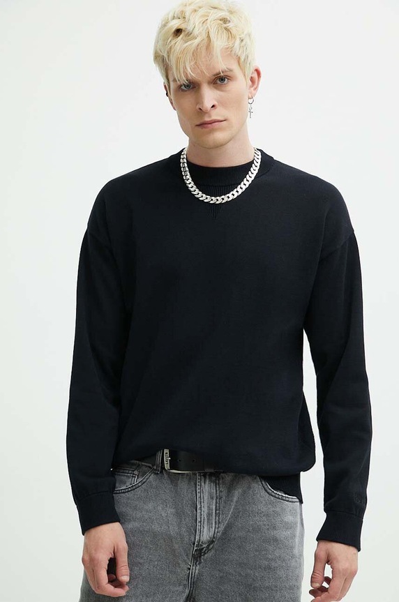 HUGO sweter bawełniany bawełna czarny 50486860