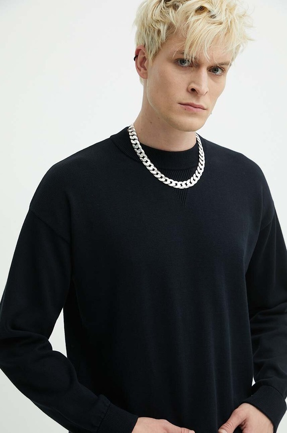 HUGO sweter bawełniany czarny 50486860