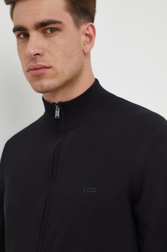 BOSS kardigan bawełniany czarny 50505998