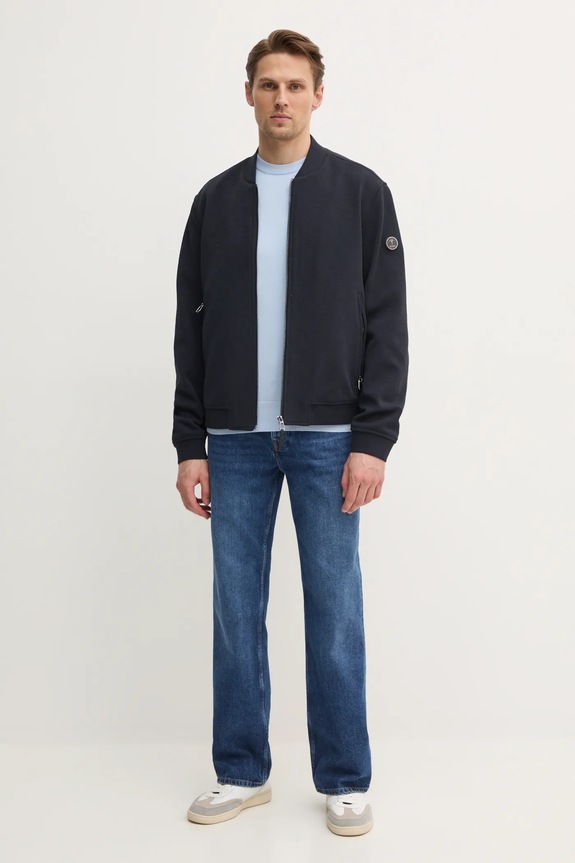 BOSS sweter bawełniany 50506023 niebieski SS25