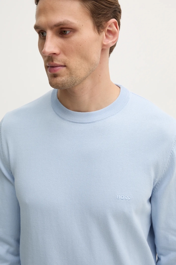 BOSS sweter bawełniany niebieski 50506023