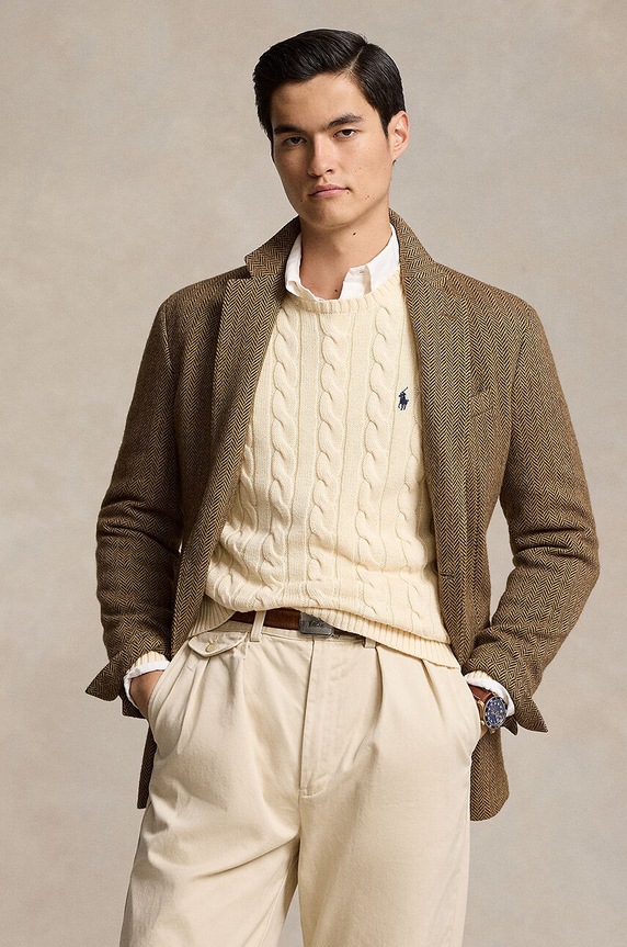 Polo Ralph Lauren sweter męski bawełniany 710775885 beżowy