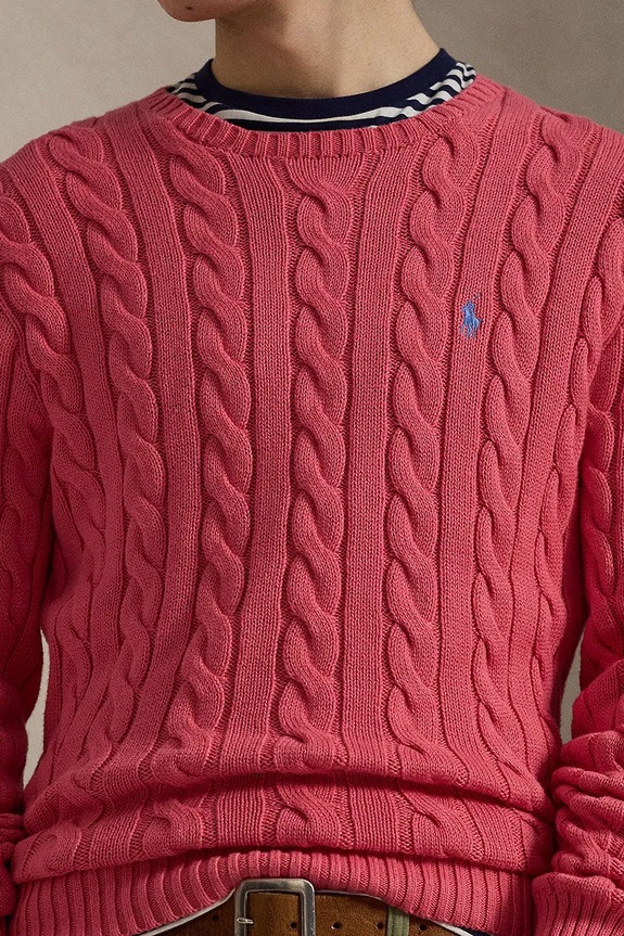Oblečenie Polo Ralph Lauren sveter bavlnený pánsky 710775885 ružová