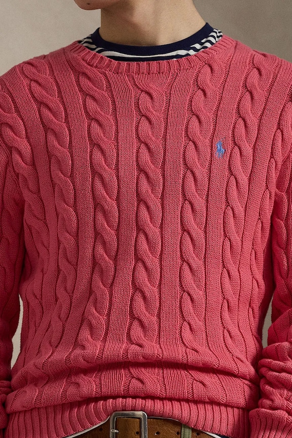 Oblečenie Polo Ralph Lauren sveter bavlnený pánsky 710775885 ružová