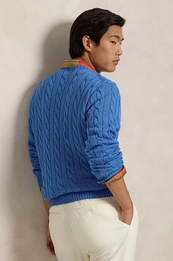 Polo Ralph Lauren svetr pánský bavlněný 710775885 modrá SS26
