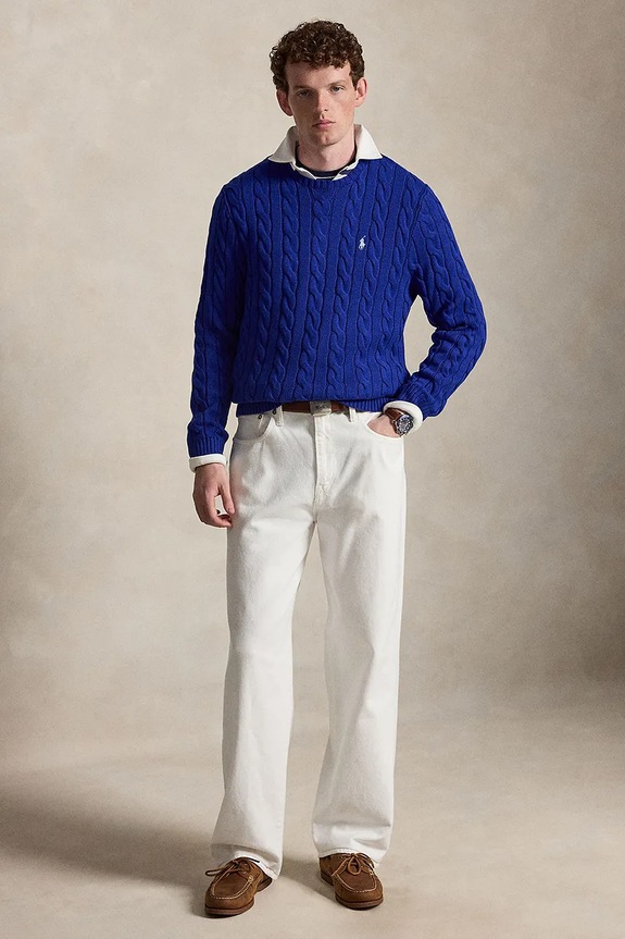 Одежда Polo Ralph Lauren свитер для мужчин из хлопка 710775885 голубой