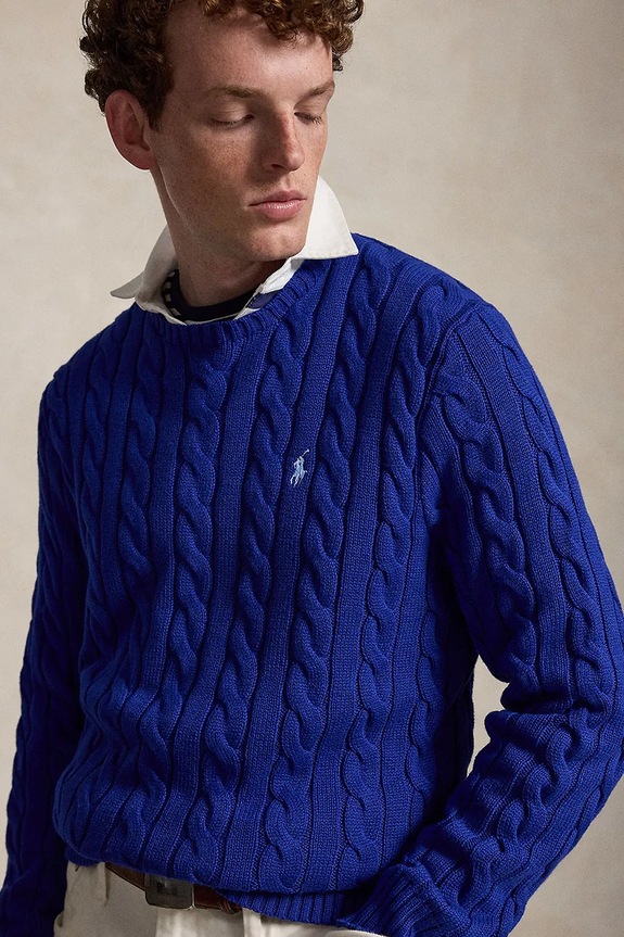 Polo Ralph Lauren свитер для мужчин из хлопка голубой 710775885