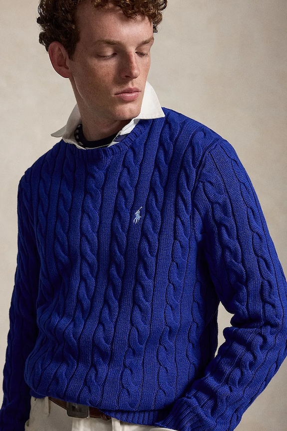 Polo Ralph Lauren свитер для мужчин из хлопка голубой 710775885