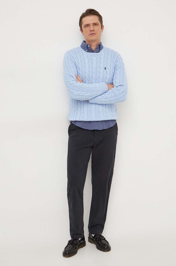 Polo Ralph Lauren sweter męski bawełniany 710775885 niebieski SS26