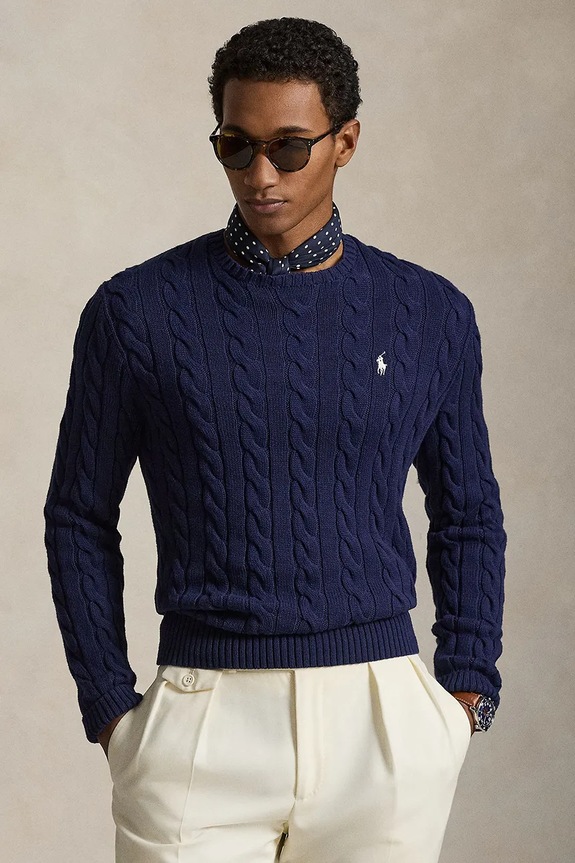 Polo Ralph Lauren sveter bavlnený pánsky tmavomodrá 710775885