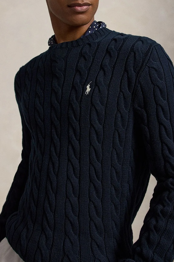 Polo Ralph Lauren свитер мужской из хлопка тёмно-синий 710775885