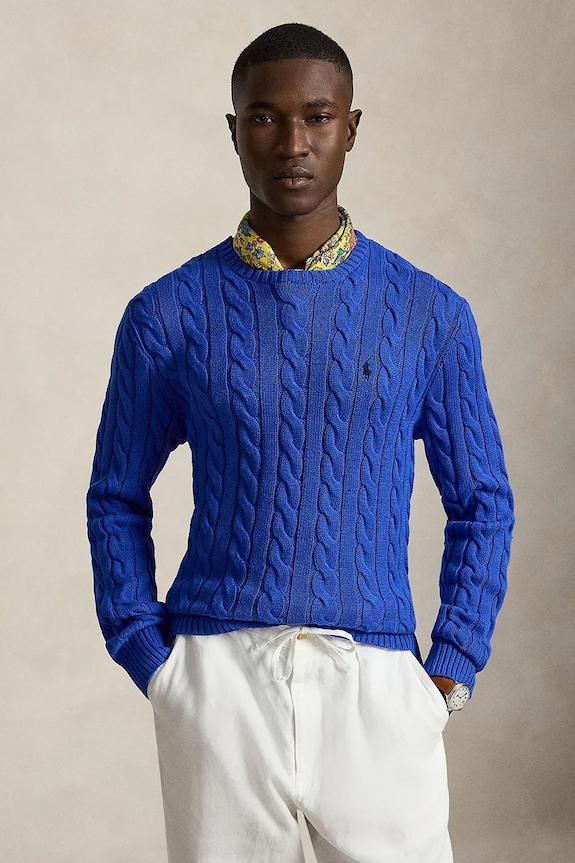 Polo Ralph Lauren свитер мужской из хлопка тёмно-синий 710775885