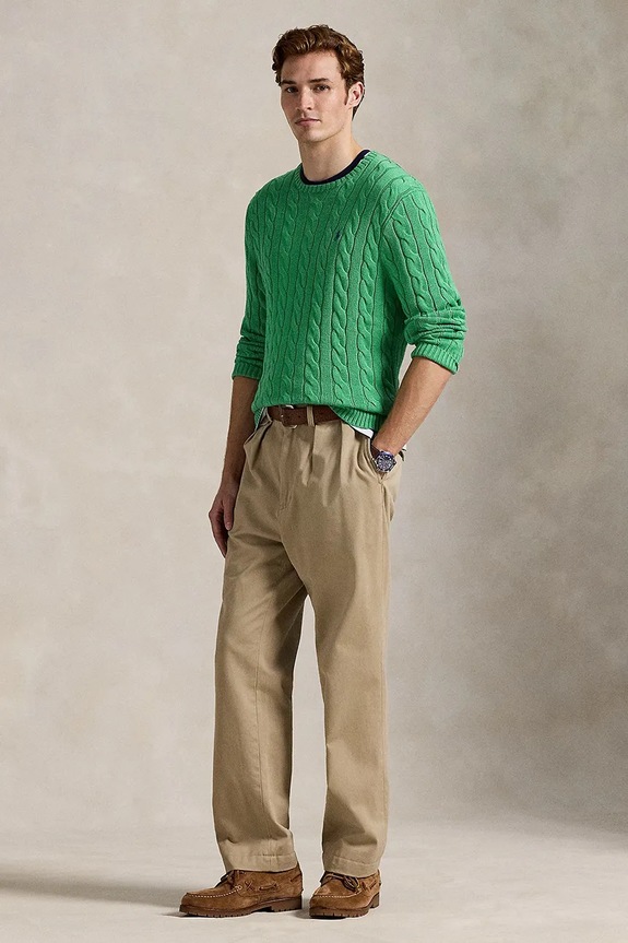 Odzież Polo Ralph Lauren sweter męski bawełniany 710775885 zielony