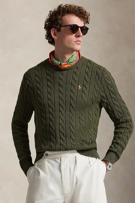 Polo Ralph Lauren sveter bavlnený pánsky zelená 710775885